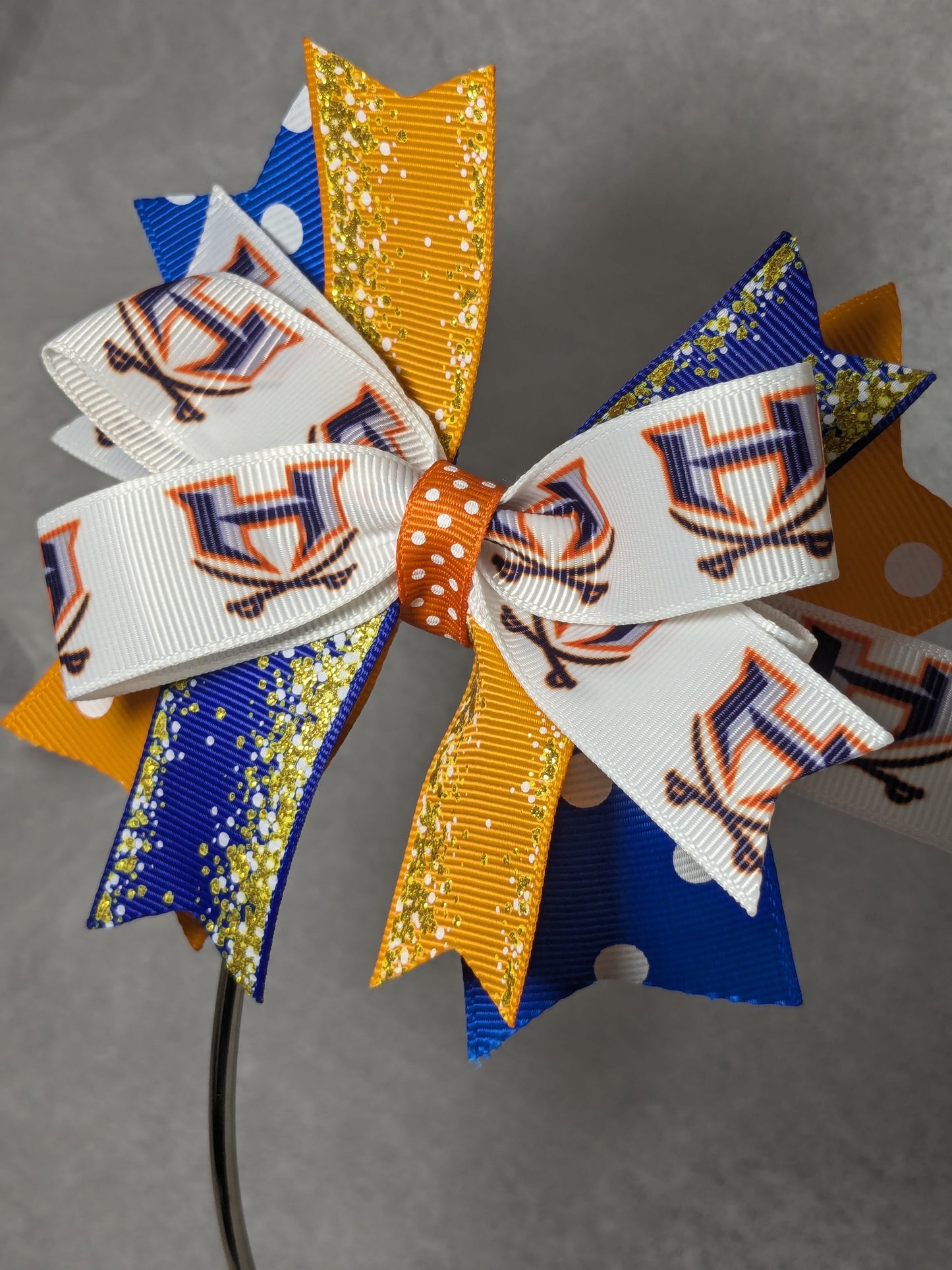 E) Habersham Raiders Stacked Boutique Hairbow Custom Handmade Bow