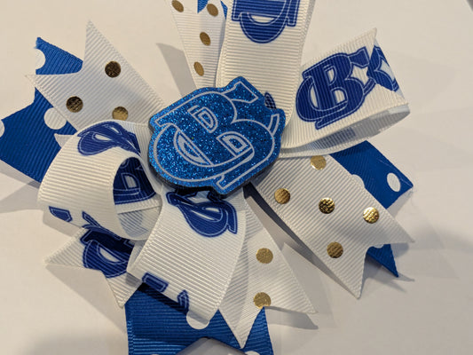 B) Banks County Leopards Stacked Boutique Hairbow Custom Handmade Bow
