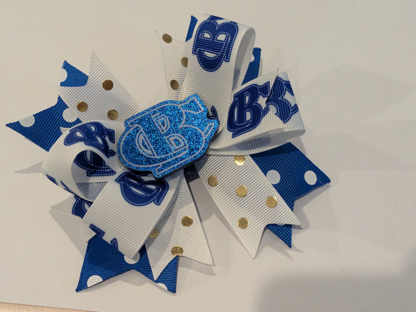 B) Banks County Leopards Stacked Boutique Hairbow Custom Handmade Bow