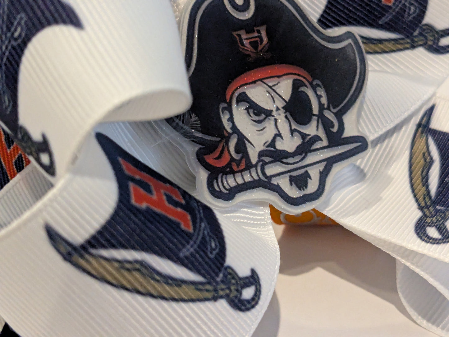 E) Habersham Raiders Stacked Boutique Hairbow Custom Handmade Bow