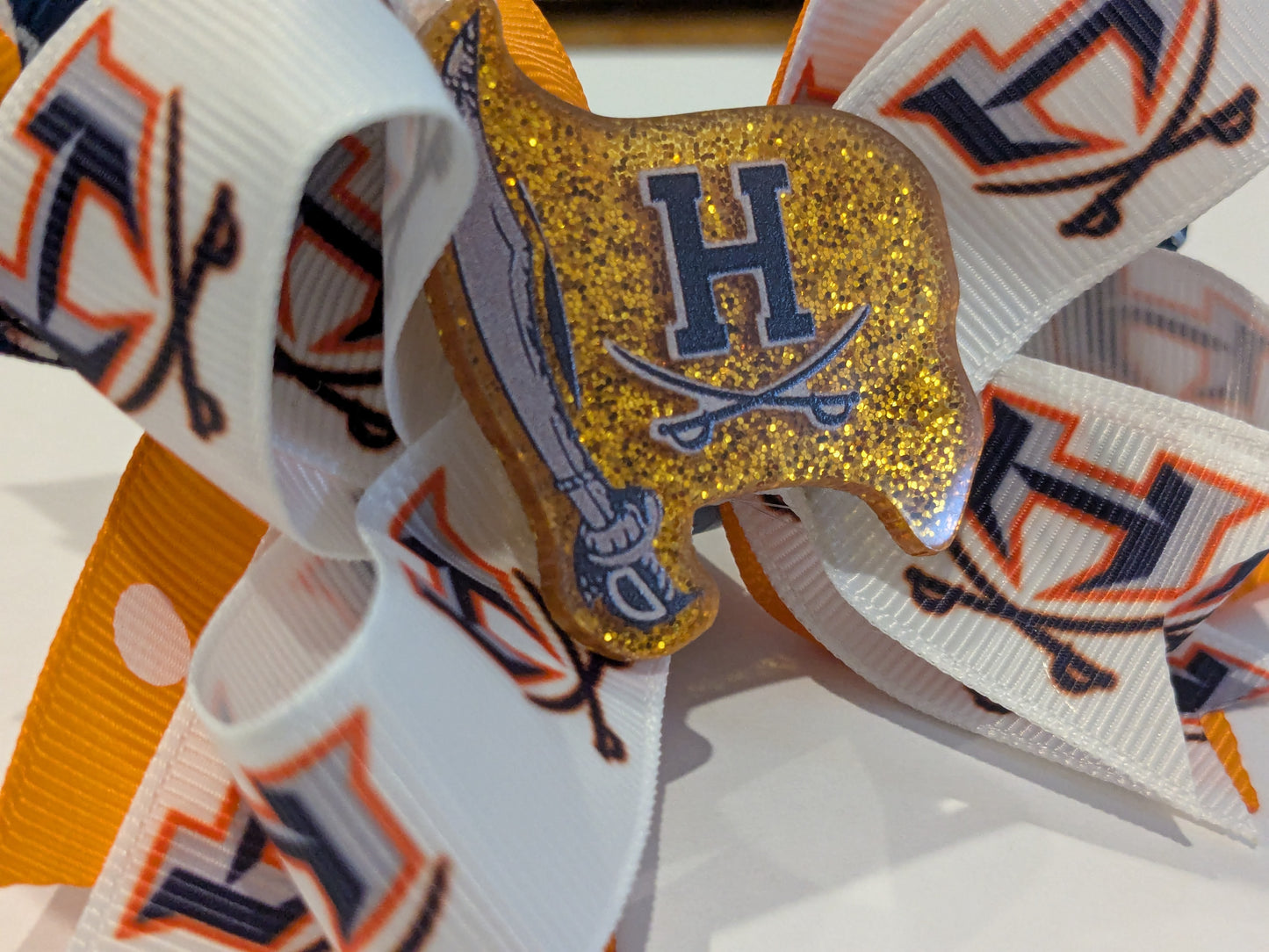E) Habersham Raiders Stacked Boutique Hairbow Custom Handmade Bow