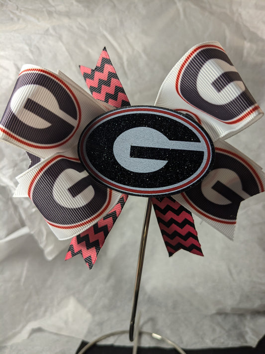 UGA University of Georgia Handmade Hairbow Boutique Bow Ga Girl Bulldogs Ponytail Streamer