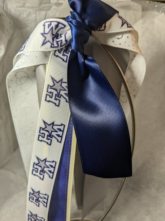 C) West Hall Spartans School Sprit Hairbow Stacked Boutique Bow or Ponytail Streamer Handmade Custom