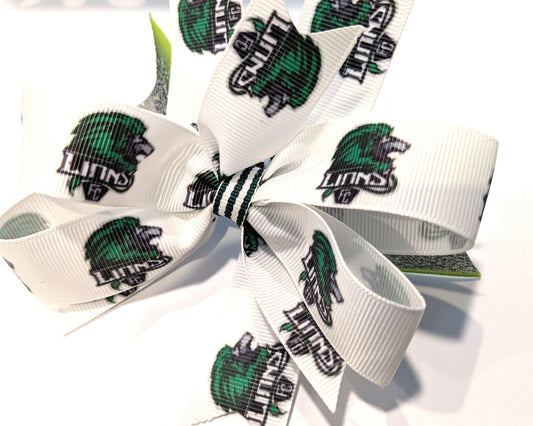 P) Franklin County Lions School Sprit Hairbow Stacked Boutique Bow or Ponytail Streamer Handmade Custom