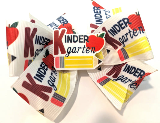 Kindergarten Handmade Boutique Hairbow Back to School Stacker Bow