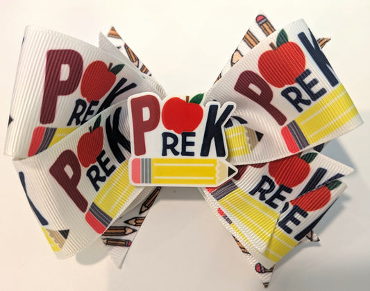 Pre-K Handmade Boutique Hairbow Back to School Stacker Bow
