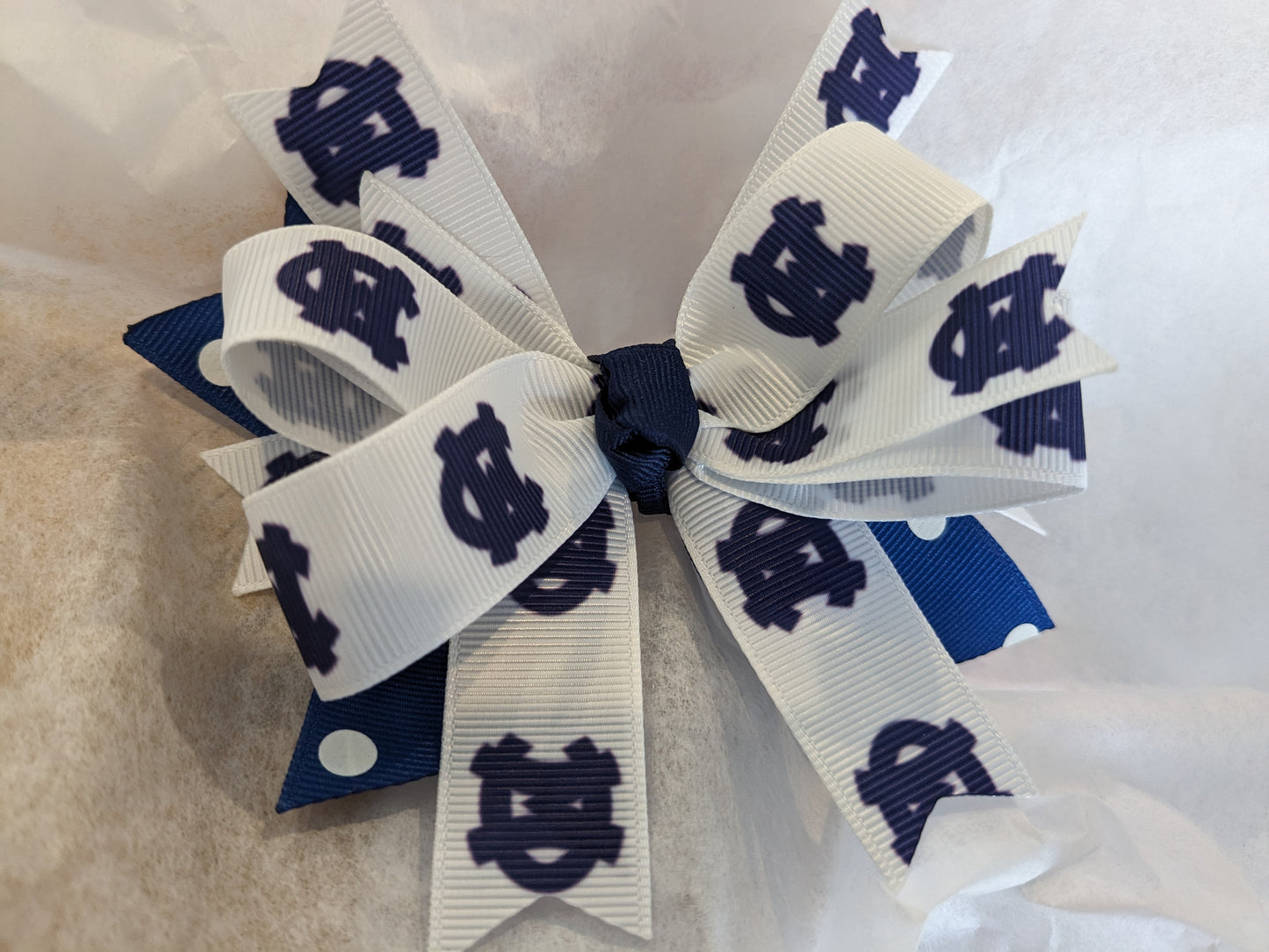 D) White County Warriors Spirit Boutique Hairbow or Ponytail Streamer Cheer Bow
