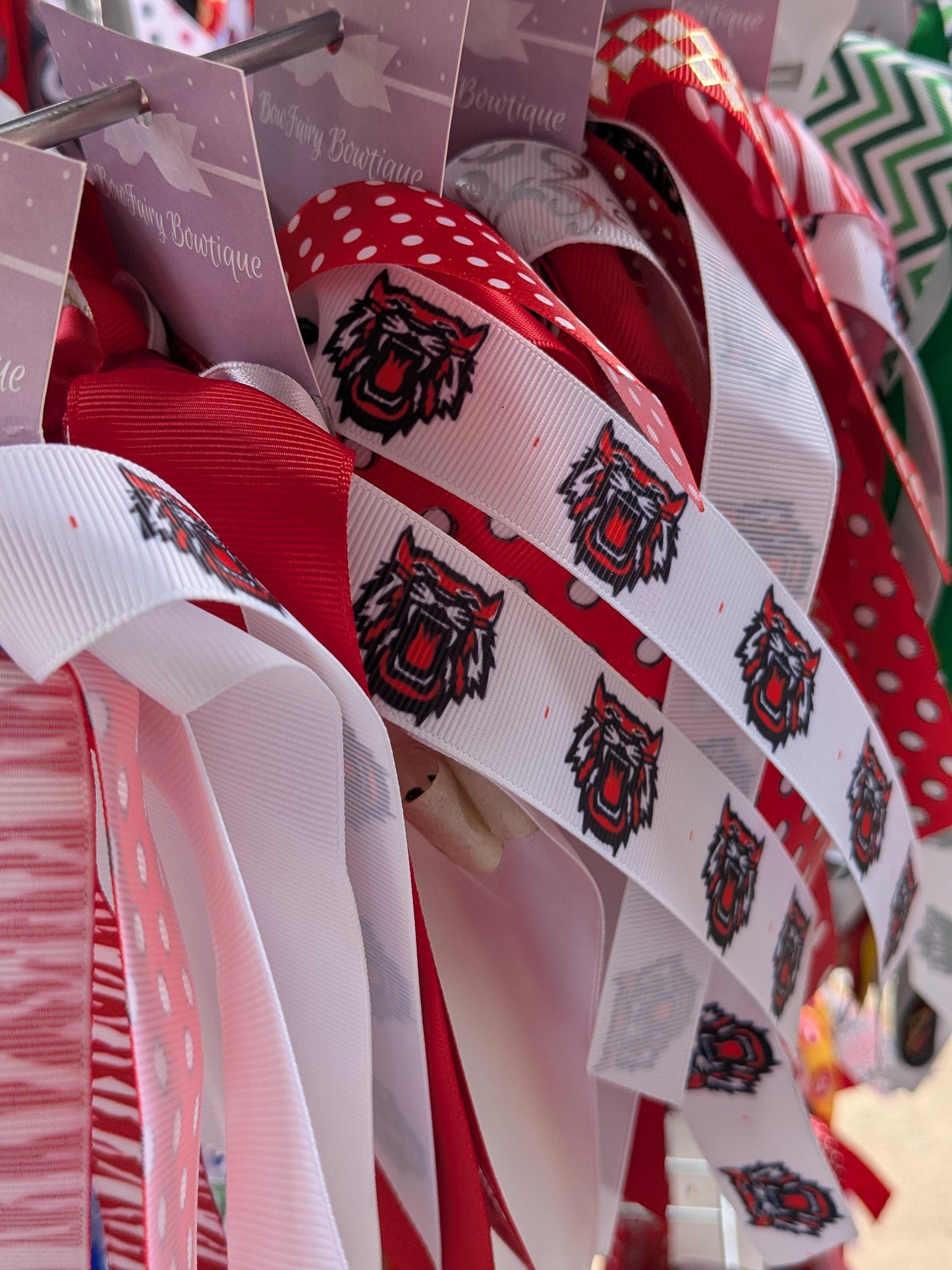 F) Rabun County Wildcats Stacked Boutique Hairbow Custom Handmade Bow or Streamer Cheer Bows